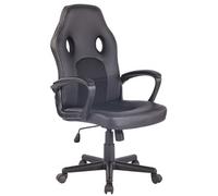 CLP Chaise de bureau Elbing en similicuir , Noir / Noir Noir G