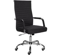 CLP Chaise de bureau ergonomique Amadora I Réglable en hauteur Pivotante 360° Tissu Noir