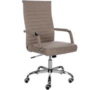 CLP Chaise De Bureau Ergonomique Amadora I Réglable en Hauteur, Chaise Pivotante Ŕ 360 Degrés I Revętement en Similicuir Ou en Tissu, Couleur:Taupe, Matériel:Tissu