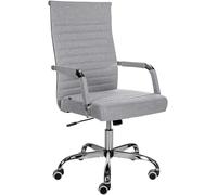 CLP Chaise de bureau Amadora – Ergonomique, réglable en hauteur, pivotante 360° – Gris Tissu