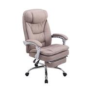 CLP Chaise de Bureau Ergonomique avec Repose-Pied XL Troy, Fauteuil de Bureau rembourré, réglable en Hauteur, supporte jusqu'à 160 kg, Couleur:Taupe