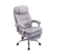 CLP Chaise de Bureau Ergonomique avec Repose-Pied XL Troy, Fauteuil de Bureau rembourré, réglable en Hauteur, supporte jusqu'ŕ 160 kg, Couleur:Gris