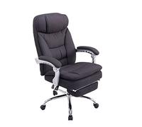 CLP Chaise de Bureau Ergonomique avec Repose-Pied XL Troy, Fauteuil de Bureau rembourré, réglable en Hauteur, supporte jusqu'à 160 kg, Couleur:Noir