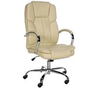 CLP Chaise de Bureau Ergonomique BIG Xanthos I Confort XXL avec Fonction Bascule et accoudoirs I Réglable avec revêtement en Similicuir, Charge maximale 210 kg, Couleur:crème