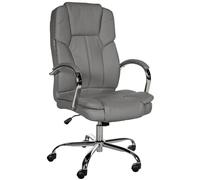 CLP Chaise de Bureau Ergonomique BIG Xanthos I Confort XXL avec Fonction Bascule et accoudoirs I Réglable avec revêtement en Similicuir, Charge maximale 210 kg, Couleur:Gris