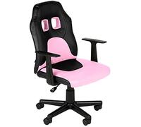 CLP Chaise de Bureau Ergonomique Fun pour Enfants et Adolescents, avec revętement en Simili Cuir, accoudoirs Amovibles, Couleur:Noir/Rose