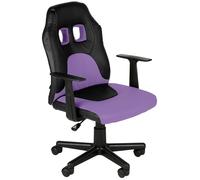 CLP Chaise de Bureau Ergonomique Fun pour Enfants et Adolescents, avec revętement en Simili Cuir, accoudoirs Amovibles, Couleur:Noir/Violet