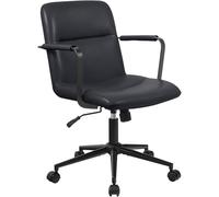 CLP Chaise de Bureau Ergonomique Hilda, réglable en Hauteur pivotante, avec mécanisme d'inclinaison et accoudoirs, revêtement, Couleur:Noir
