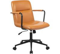 CLP Chaise de Bureau Ergonomique Hilda, réglable en Hauteur pivotante, avec mécanisme d'inclinaison et accoudoirs, revêtement, Couleur:Marron
