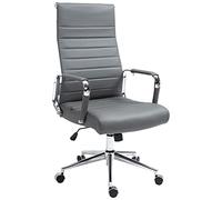 CLP Chaise de Bureau Ergonomique Kolumbus en Cuir véritable, réglable en Hauteur en continu, Charge maximale 150 kg, Couleur:Gris
