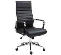 CLP Chaise de Bureau Ergonomique Kolumbus en Cuir véritable, réglable en Hauteur en continu, Charge maximale 150 kg, Couleur:Noir
