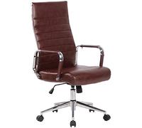 CLP Chaise De Bureau Ergonomique Kolumbus en Similicuir I Fauteuil De Bureau Réglable en Hauteur Pivotant Piètement Mécanisme A Bascule Intégré, Couleur:Bordeaux