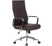 CLP Chaise De Bureau Ergonomique Kolumbus en Similicuir I Fauteuil De Bureau Réglable en Hauteur Pivotant Piètement Mécanisme A Bascule Intégré, Couleur:Marron
