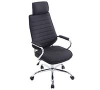 CLP Chaise de Bureau Ergonomique Rako, Chaise de Bureau réglable en Hauteur pivotante revętement Tissu, Dossier avec Appui-tęte, Couleur:Noir