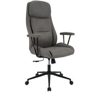 CLP Chaise de Bureau Ergonomique Siddar, Fauteuil de Bureau en Similicuir, Dossier inclinable 3 Positions, Hauteur reglable, Jusqu a 135 kg, Couleur:Gris Antique