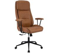 CLP Chaise de Bureau Ergonomique Siddar, Fauteuil de Bureau en Similicuir, Dossier inclinable 3 Positions, Hauteur reglable, Jusqu a 135 kg, Couleur:Marron Antique