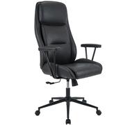 CLP Chaise de Bureau Ergonomique Siddar, Fauteuil de Bureau en Similicuir, Dossier inclinable 3 Positions, Hauteur reglable, Jusqu a 135 kg, Couleur:Noir Antique