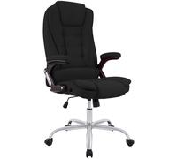 CLP Chaise de Bureau Ergonomique Thor, Chaise pivotante avec Dossier basculant, Design Moderne, Hauteur réglable 49-59 cm, piétement chromé, Couleur:Noir