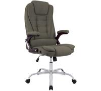 CLP Chaise de Bureau Ergonomique Thor, Chaise pivotante avec Dossier basculant, Design Moderne, Hauteur réglable 49-59 cm, piétement chromé Couleur:Taupe