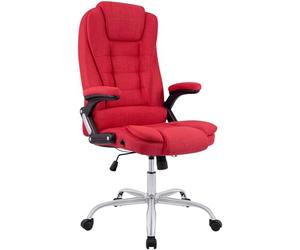 CLP Chaise de Bureau Ergonomique Thor, Chaise pivotante avec Dossier basculant, Design Moderne, Hauteur réglable 49-59 cm, piétement chromé | Couleur Rouge