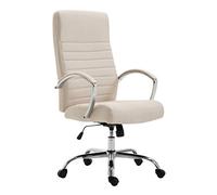 CLP Chaise de bureau Valais – Ergonomique tissu, pivotante réglable, jusqu'à 136 kg, crème