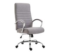 CLP Chaise de bureau Valais – Ergonomique tissu, réglable en hauteur, jusqu'à 136 kg, Gris