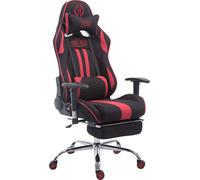 CLP Chaise de bureau gaming Limit tissu avec/sans repose-pieds,noir/rouge avec repose-pieds