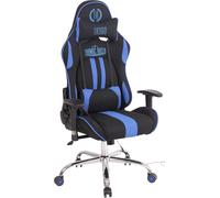 CLP Chaise de bureau gaming Limit XM tissu avec fonction massage,noir/bleu