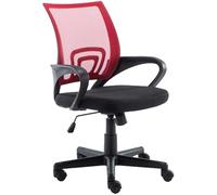 CLP Chaise de Bureau Genius I Chaise de Bureau réglable en Hauteur et recouverte de Filet, Couleur:Rouge