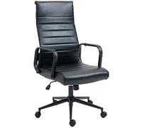 CLP Chaise De Bureau Kolumbus en Véritable Cuir I Fauteuil De Bureau Réglable en Hauteur Pivotant Piètement Mécanisme A Bascule Intégré, Couleur:Noir/Noir