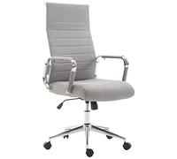 CLP Chaise de bureau Kolumbus – Fauteuil de direction ergonomique en tissu, Gris