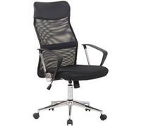 CLP Chaise de bureau Korba en tissu résille – accoudoirs, roulettes, hauteur réglable, noir