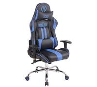 CLP Chaise de bureau Limit XM en similicuir , Noir / Bleu
