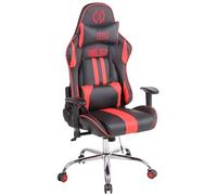 CLP Chaise de bureau Limit XM en similicuir , Noir / Rouge