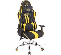 CLP Chaise De Bureau Limit XM en Tissu Et Fonction De Massage I Chaise De Chef Confortable Réglable en Hauteur Et Pivotante Couleur:Noir/Jaune