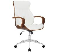 CLP Fauteuil de bureau Melilla en similicuir , Noyer / Blanc Noyer / Blanc