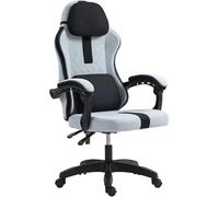 CLP Chaise de Bureau Miltona avec revêtement en Tissu I Chaise de Bureau Ergonomique I Chaise Gaming réglable en Hauteur avec appuie-tête et Rembourrage Lombaire, Couleur:Gris/Noir