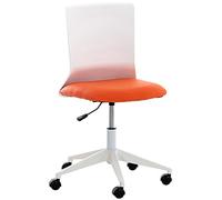 CLP Chaise De Bureau Originale Apolda avec Assise en Tissu Ou Similicuir I Fauteuil De Bureau avec roulettes I Hauteur Réglable Et Pivotant, Couleur:Orange, Matériel:Similicuir
