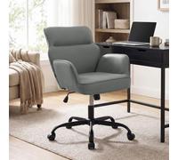 CLP Chaise de Bureau réglable en Hauteur Amado, Fauteuil Similicuir rembourré, pivotant avec accoudoirs et Dossier, Jusqu à 135 kg Couleur:Gris