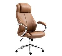 CLP Chaise de Bureau Salford I Chaise de Bureau avec revêtement en Cuir véritable I Chaise réglable en Hauteur et pivotante, Couleur:Brun Clair