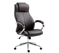 CLP Chaise de Bureau Salford I Chaise de Bureau avec revêtement en Cuir véritable I Chaise réglable en Hauteur et pivotante, Couleur:Marron