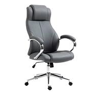 CLP Chaise de Bureau Salford I Chaise de Bureau avec revêtement en Cuir véritable I Chaise réglable en Hauteur et pivotante, Couleur:Gris