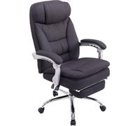 CLP Fauteuil de bureau Troy en tissu avec repose-pieds , Noir Noir G