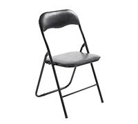 CLP Chaise De Cuisine Pliable Felix I Chaise Visiteur Pliable avec Pieds en Métal I Chaise Salle De Conférrence Confortable Et Pratique, Couleur:Noir/Noir