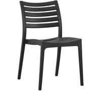 CLP Chaise de Jardin empilable avec Dossier Arkon, Fauteuil en Plastique résistant aux intempéries et UV, Charge Max 150 kg | Couleur Noir