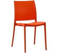 CLP Chaise de Jardin empilable et resistante aux intemperies Meton, Fauteuil avec Dossier, Resistant aux UV, Chaise exterieure en Plastique, Couleur:Orange