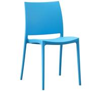 CLP Chaise de Jardin empilable et resistante aux intemperies Meton, Fauteuil avec Dossier, Resistant aux UV, Chaise exterieure en Plastique, Couleur:Bleu