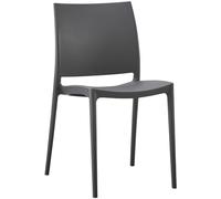 CLP Chaise de Jardin empilable et resistante aux intemperies Meton, Fauteuil avec Dossier, Resistant aux UV, Chaise exterieure en Plastique, Couleur:Gris foncé
