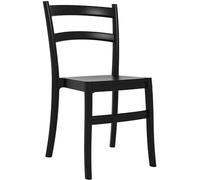 CLP Chaise de Jardin empilable Moderne Tiffany, Chaise de Cuisine résistante aux UV et ŕ l´Eau, capacité de Charge Max 160 kg, Couleur:Noir