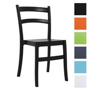 CLP Chaise de Jardin empilable Moderne Tiffany, Chaise de Cuisine résistante aux UV et ŕ l´Eau, capacité de Charge Max 160 kg, Couleur:Noir